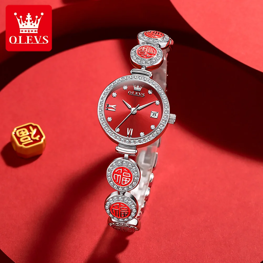 

OLEVS 5630, женские часы, кварцевые часы, водонепроницаемые, светящиеся, с автоматической датой, удачи, женские часы, оригинальная элегантная модная подарочная коробка