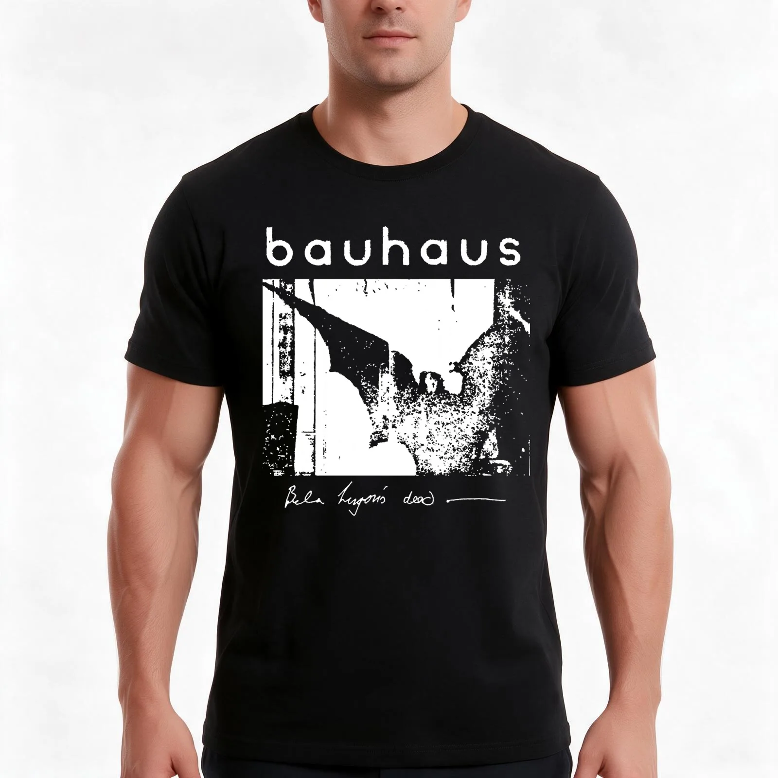 Bauhaus Bat Wings Bela Lugosis Dead T-Shirt, Summer Casual Cotton Tee, Oversized Streetwear Tops, Vintage Graphic Print