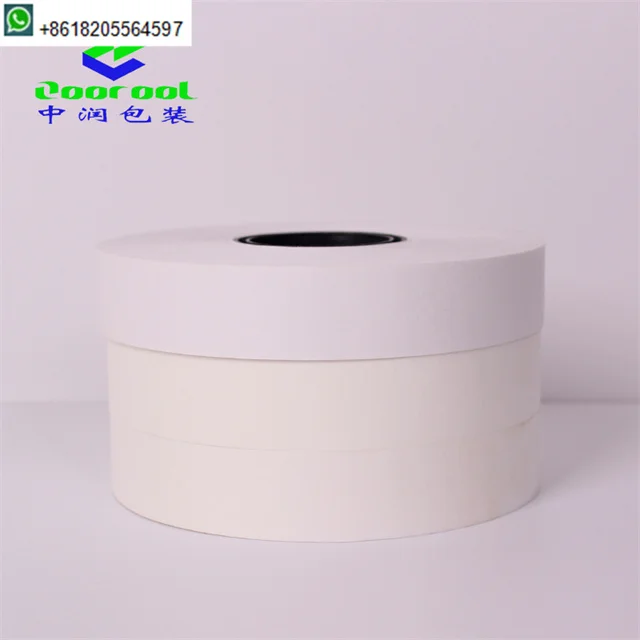 Akebono machine use white 20mm wide strap currency banknotes hot melt paper banding tape for printing industry