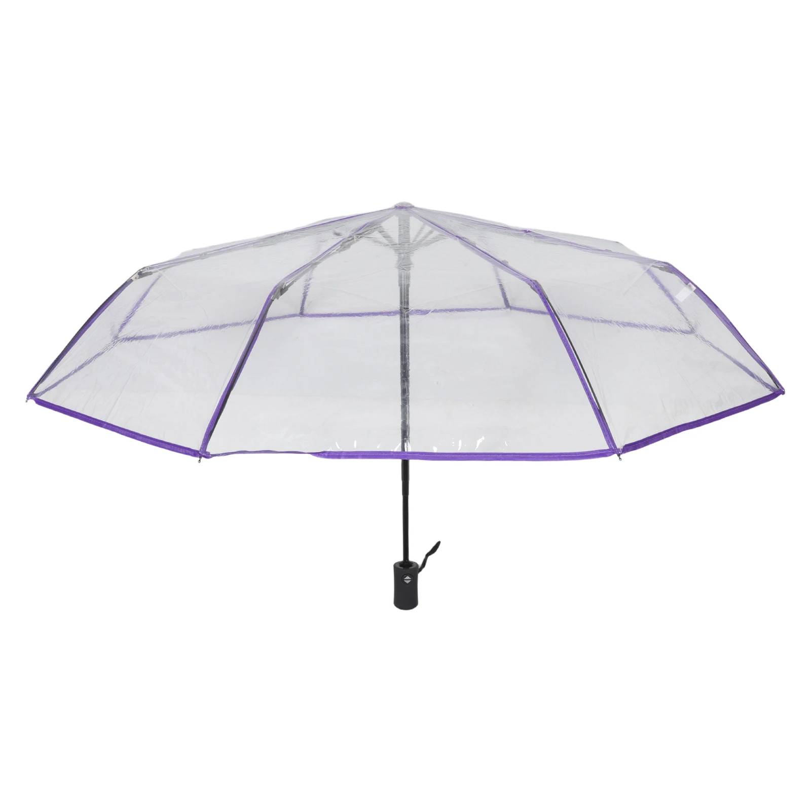

Clear Transparent Three-Fold Automatic Windproof Foldable Rainproof Portable Compact Umbrella For Women Men Wedding Outdoor