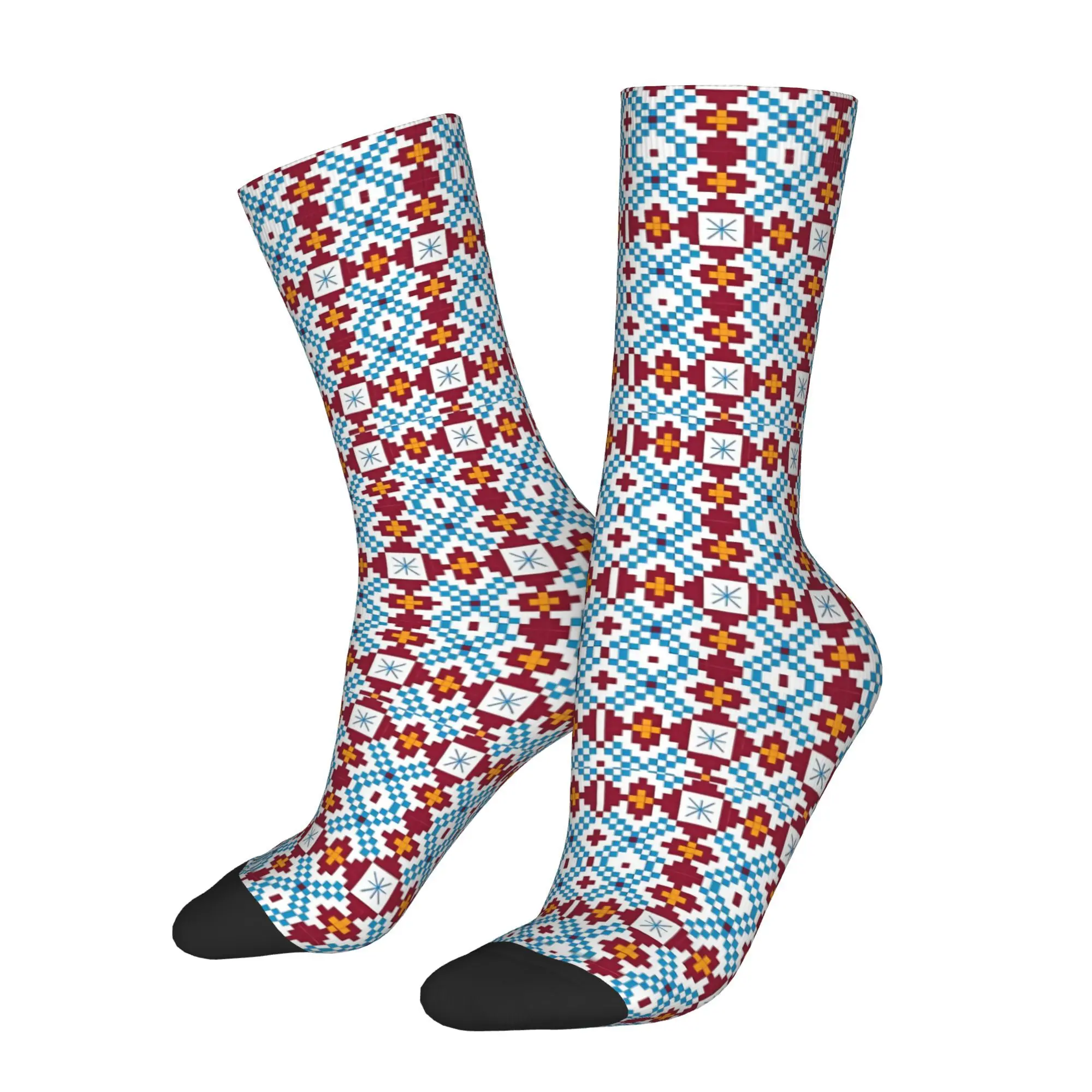 

Happy Men's Socks Eastern Europe Traditional Folk Folklor Vintage Hip Hop Casual Crew Sock Gift Pattern Printed