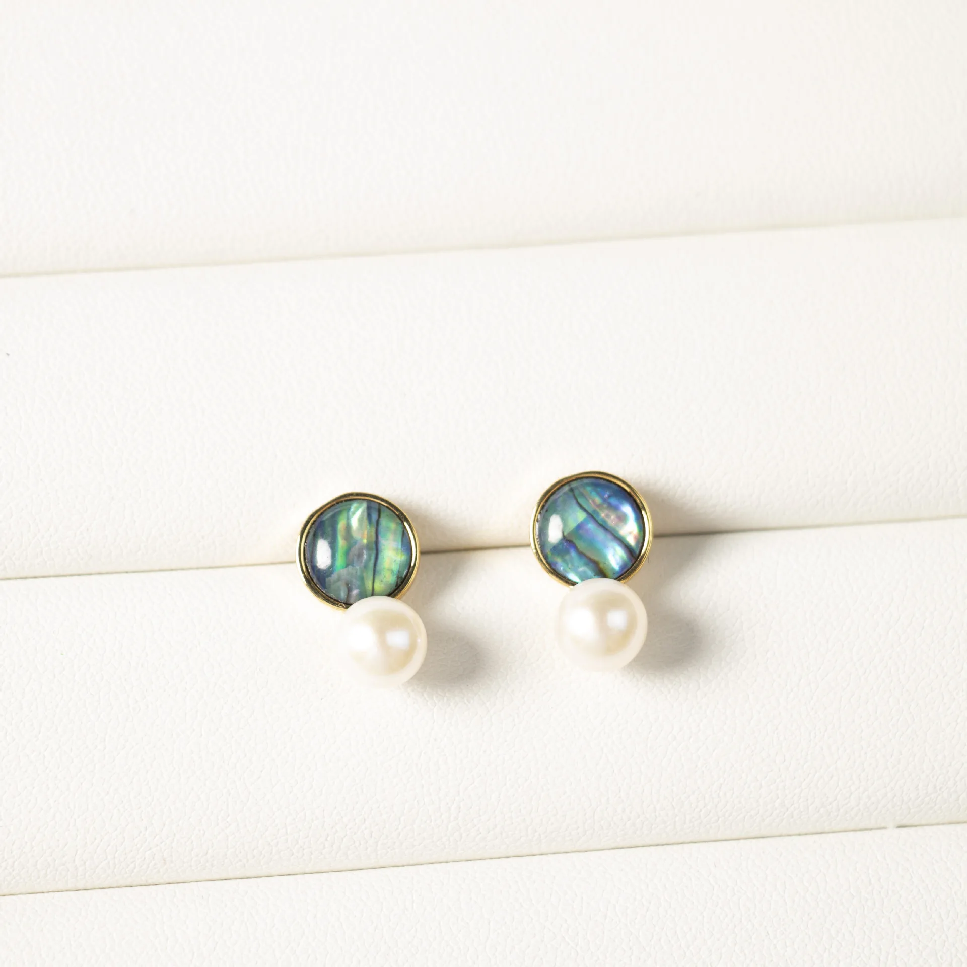 

2024 New Natural Abalone Fritillary Design Natural Freshwater Pearl 14k Gold Filled Female Stud Earrings Jewelry For Women Gift