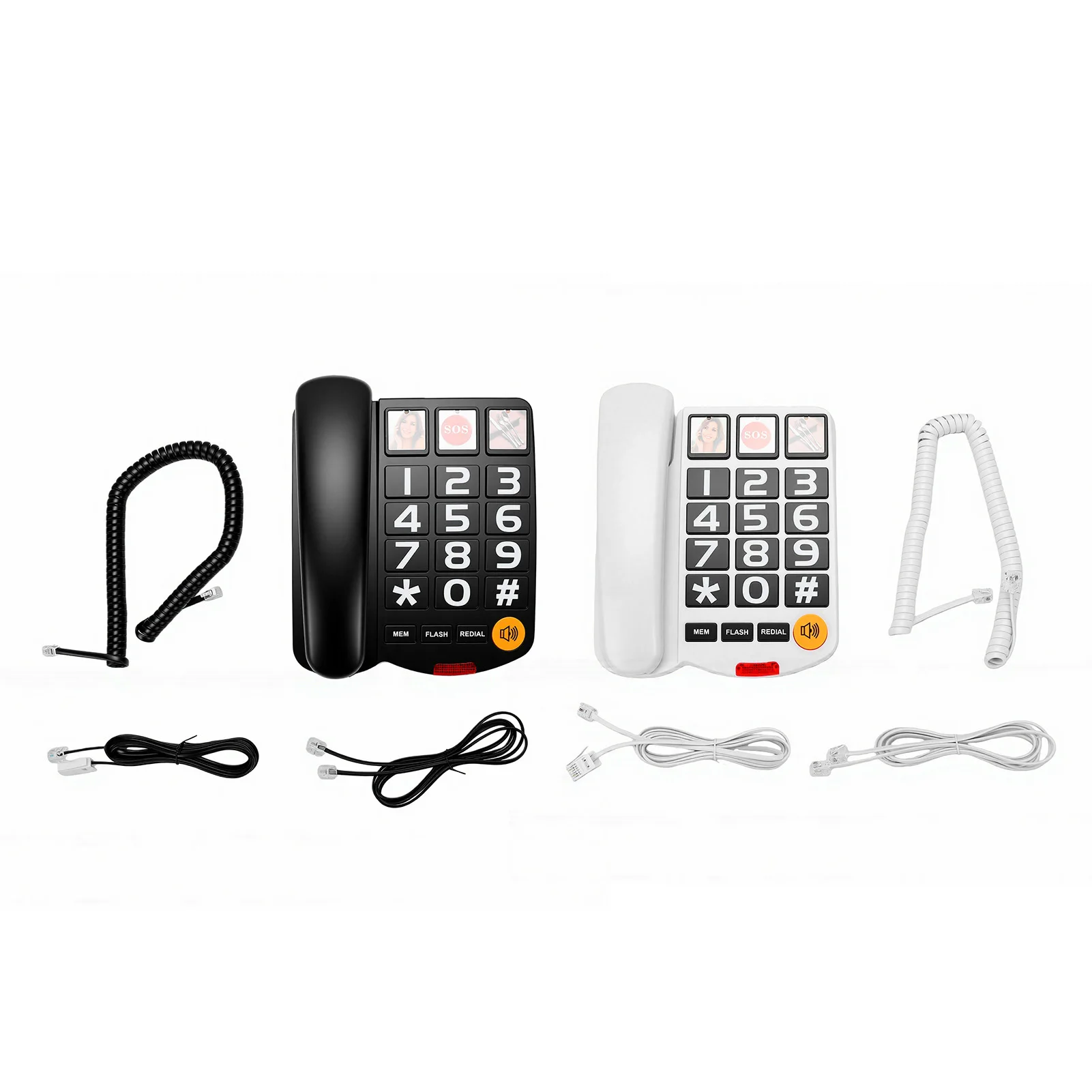 Extra Loud 110dB Landline Phone Big Button Phone for Seniors with 3 Photo Speed Dial Hands Free Function Loud Ringer Emergency C