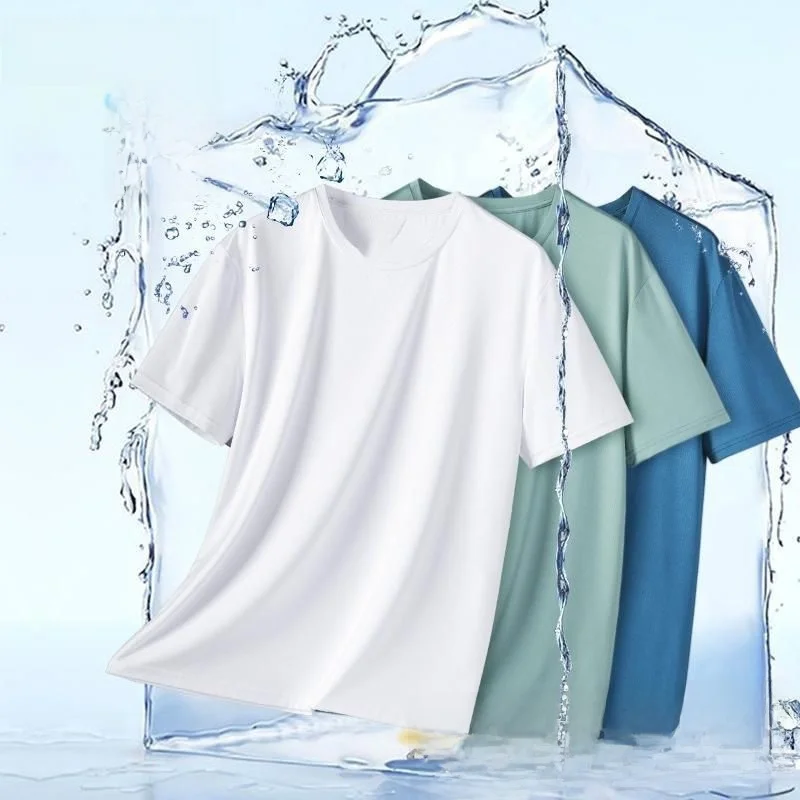 

Мужская футболка ort Sve Ice Silk Thin Sle Summer Faion Breathable Base irt Qui Dry Youth Allied Round Ne ...