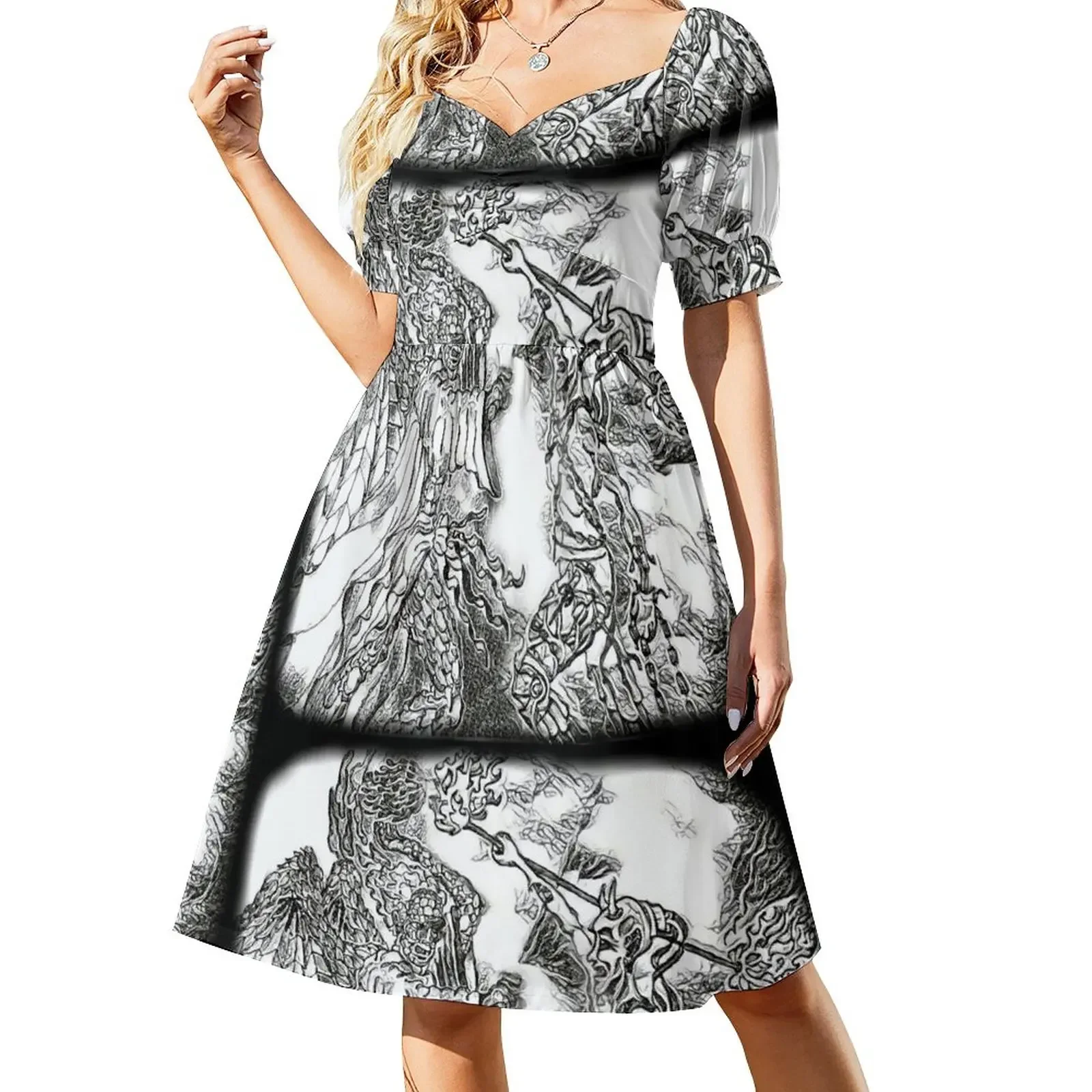 

Natural elements vs. human design Short-Sleeved Dress women dresses Dress vintage Evening dresses