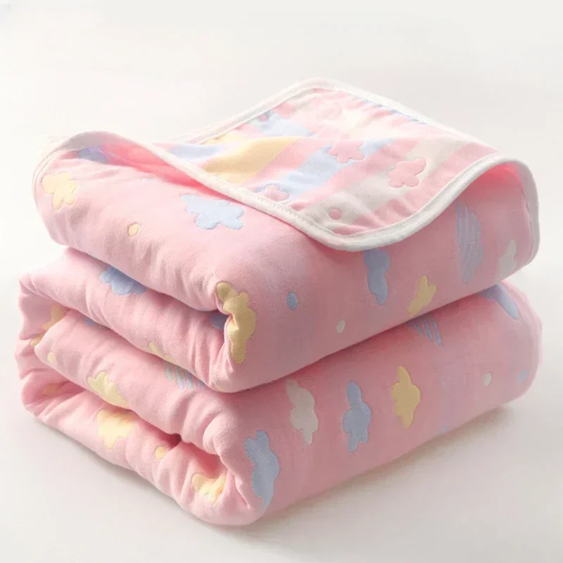 High Quality Cotton Sheet Six Layer Gauze Towel Quilt Summer Cool Blanket Children's Baby Blanket Adult Blanket Bedding