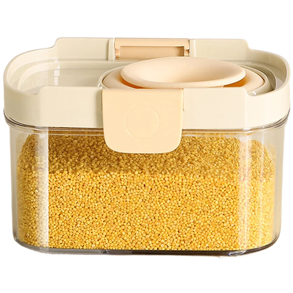 Built-in Silicone Seal Stackable Container for Dry Food Storage Including Rice For Grains Beans Flour and Cereal