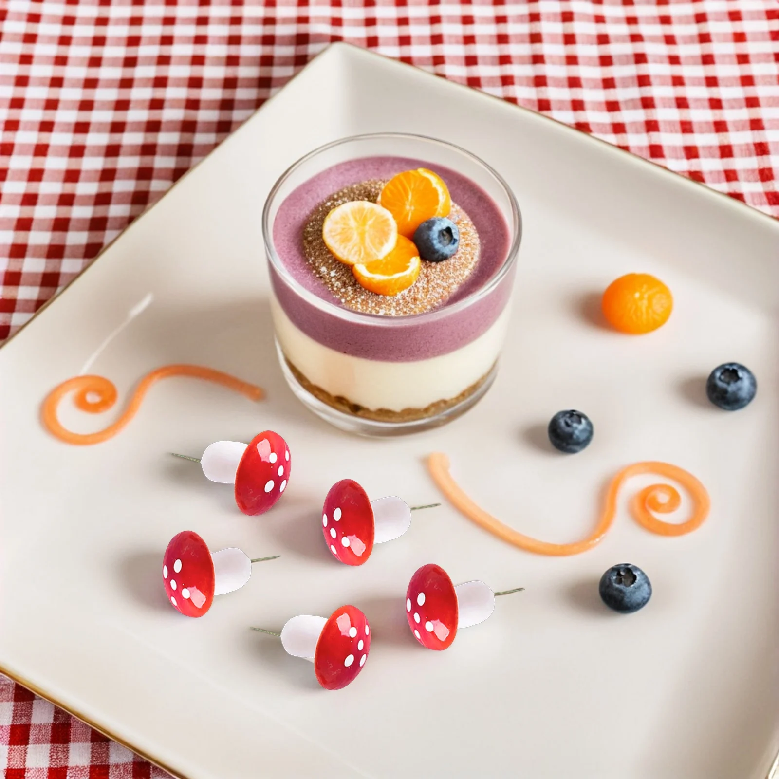 

30Pcs Premium Foam Mushroom Cake Toppers No Assembly Required DIY Dessert Picks for Cupcakes Mushroom Cake Pick