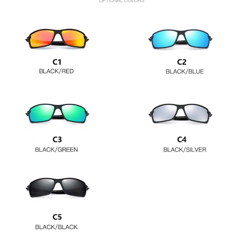 New Men Polarized Sunglasses Brand Designer Square Sports Sun Glasses Male Driving Fishing Goggle UV400 Women Travel Eyewear