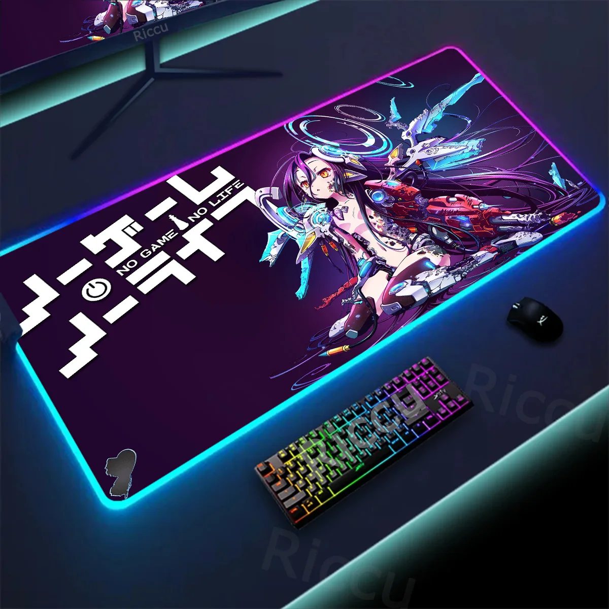 Mousepad RGB No Game No Life Mouse Pad Gaming Locking Edge Big Computer Gamer Large Rubber Art Laptop Desk Office Mat Accessory