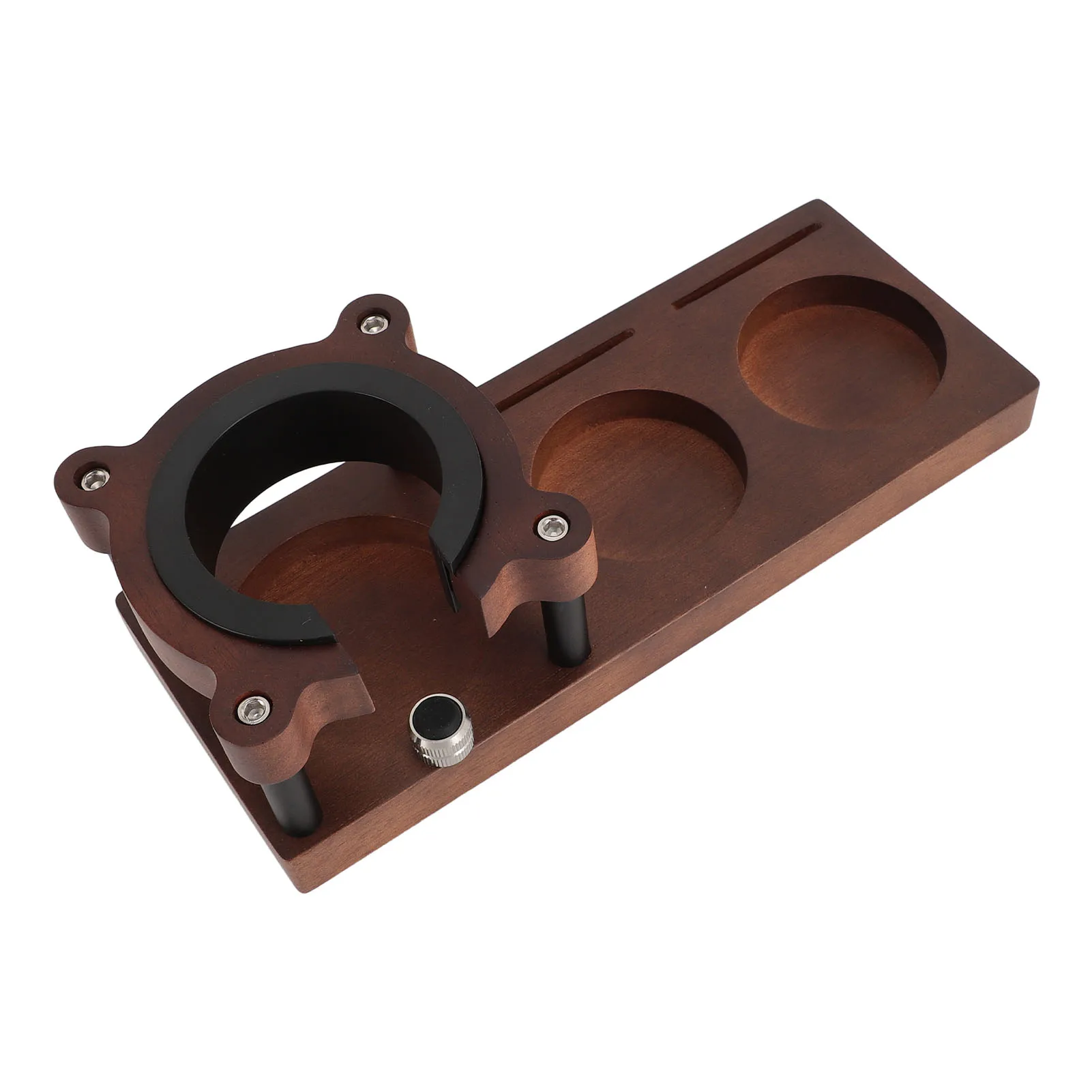 Suporte de portafilter de café para tocar estação de adulteração de café de madeira multifuncional prático para fazer café
