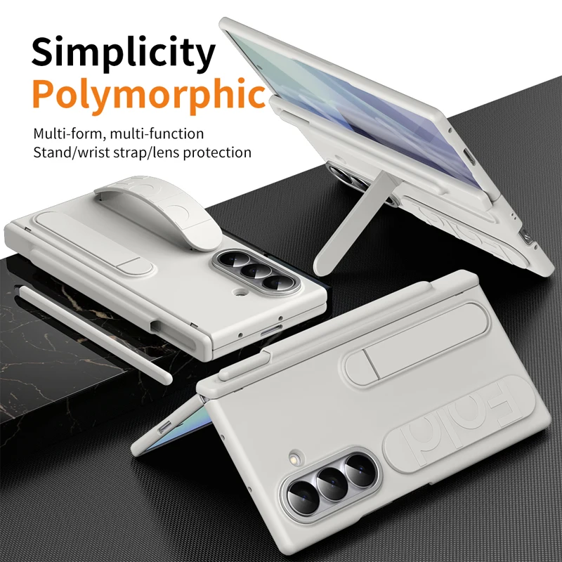 

Чехол ELVEV для Samsung Galaxy Z Fold 7 6 5, держатель для браслета, защита шарнира, жесткий складной чехол со стеклом + бесплатный стилус