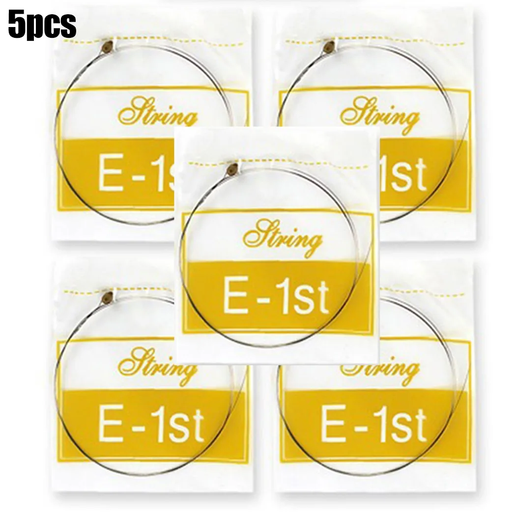 5pcs Single Guitar Strings Acoustic Guitars Top 1st Plain Steel Gauges Guitar Acoustic Guitar Single String Guitar Accessories