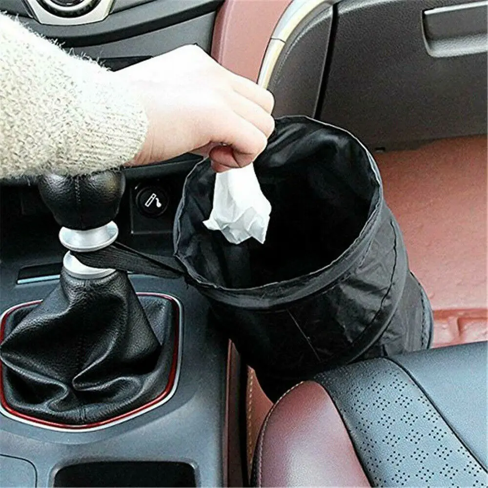 Car Dustbin Garbage Bag Collapsible Dust Seat Back Storage Rubbish Bin Box Sundries Pocket Bags Garbage Wast Auto Accessories