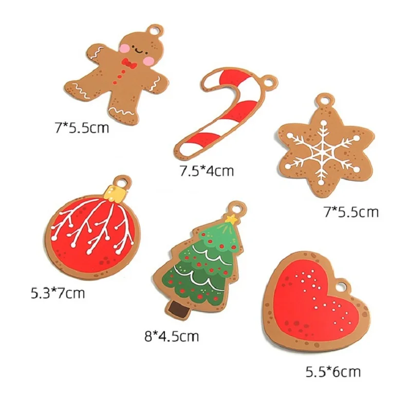 50pcs Merry Christmas Tags Kraft Paper Card Gift Label Tag DIY Hang Tags Gift Wrapping Decor Gift Card Christmas Party Supplies