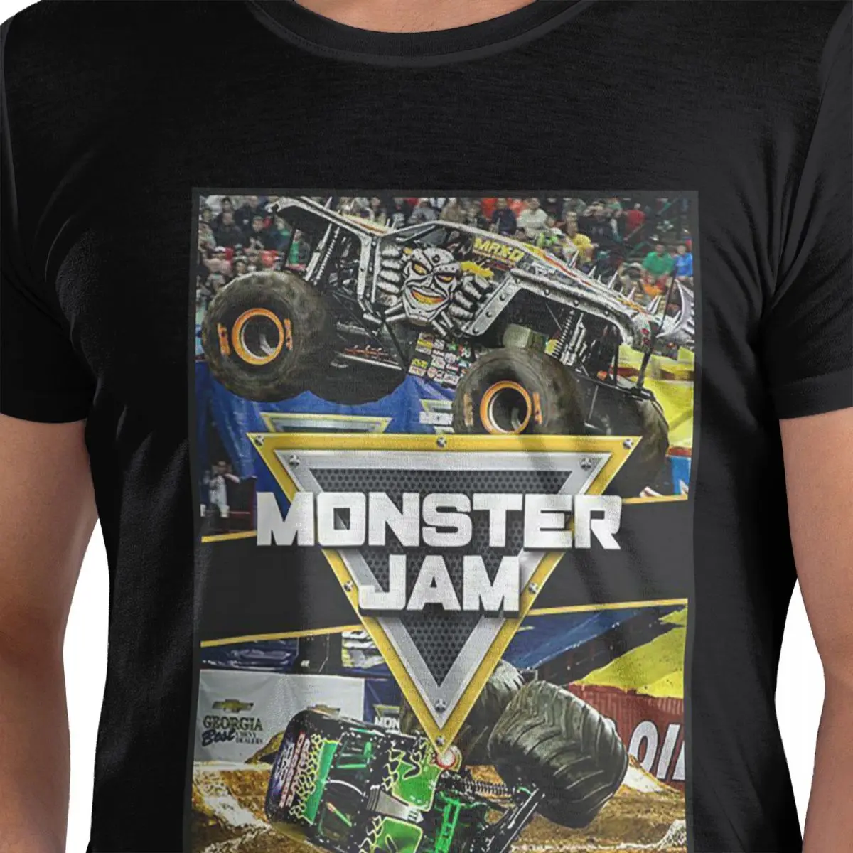 

Классическая футболка Monster Jam Truck с узором из 100% хлопка, мужские забавные футболки, мужские футболки с круглым вырезом и коротким рукавом, S-6XL