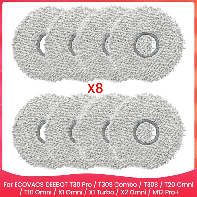 Mop Pads For ECOVACS DEEBOT T30 Pro / T30S Combo / T30S / T20 Omni / T10 Omni / X1 Omni / X1 Turbo / X2 Omni / M12 Pro+