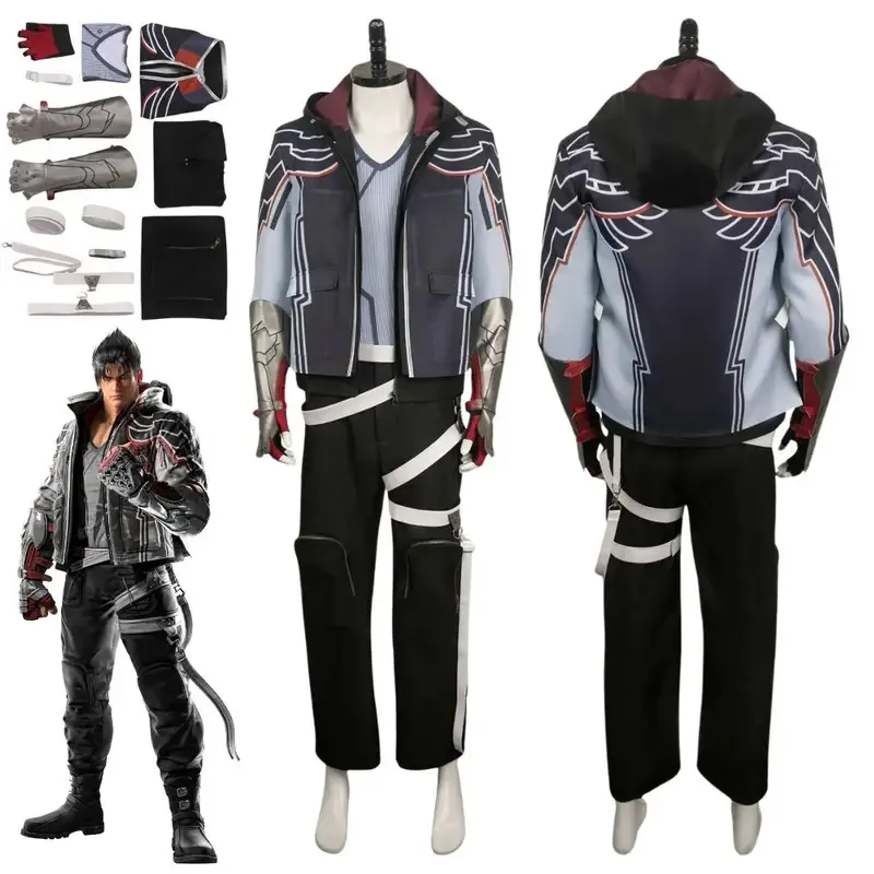

Game Tekken 8 Jin Kazuma Cosplay Fantasia Costume Disguise for Adult Men Jacket Pants Outfits Halloween Carnival Party Clothes