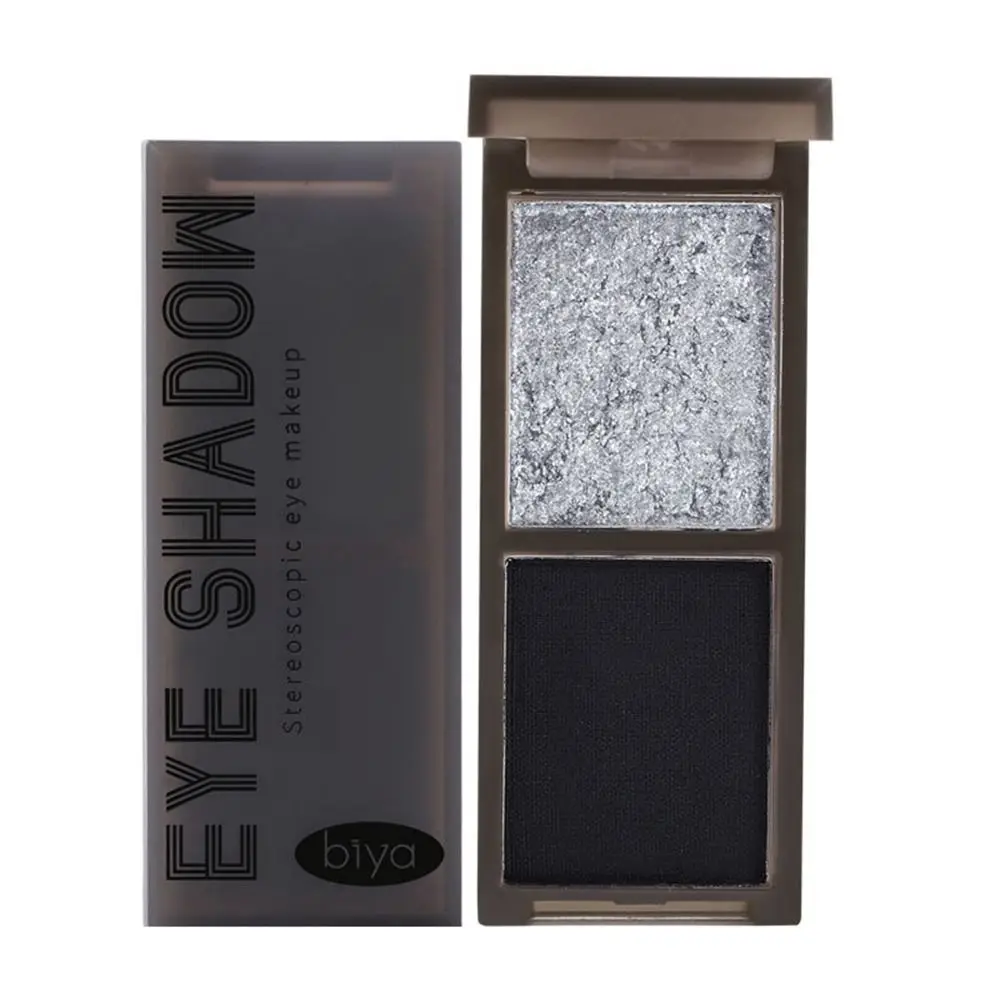 Mehrzweck-Langanhaltender Lidschatten, 2 Farben, rauchiges Make-up, Make-up-Palette, matt, schimmernd, wasserdicht, glitzernder Lidschatten für Damen