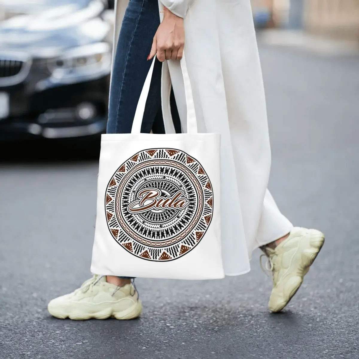 Tas Belanja Desain Fiji Bula Kesakesa, Tas Kanvas Lipat untuk Wanita, Tas Selempang, Tas Tangan untuk Perjalanan