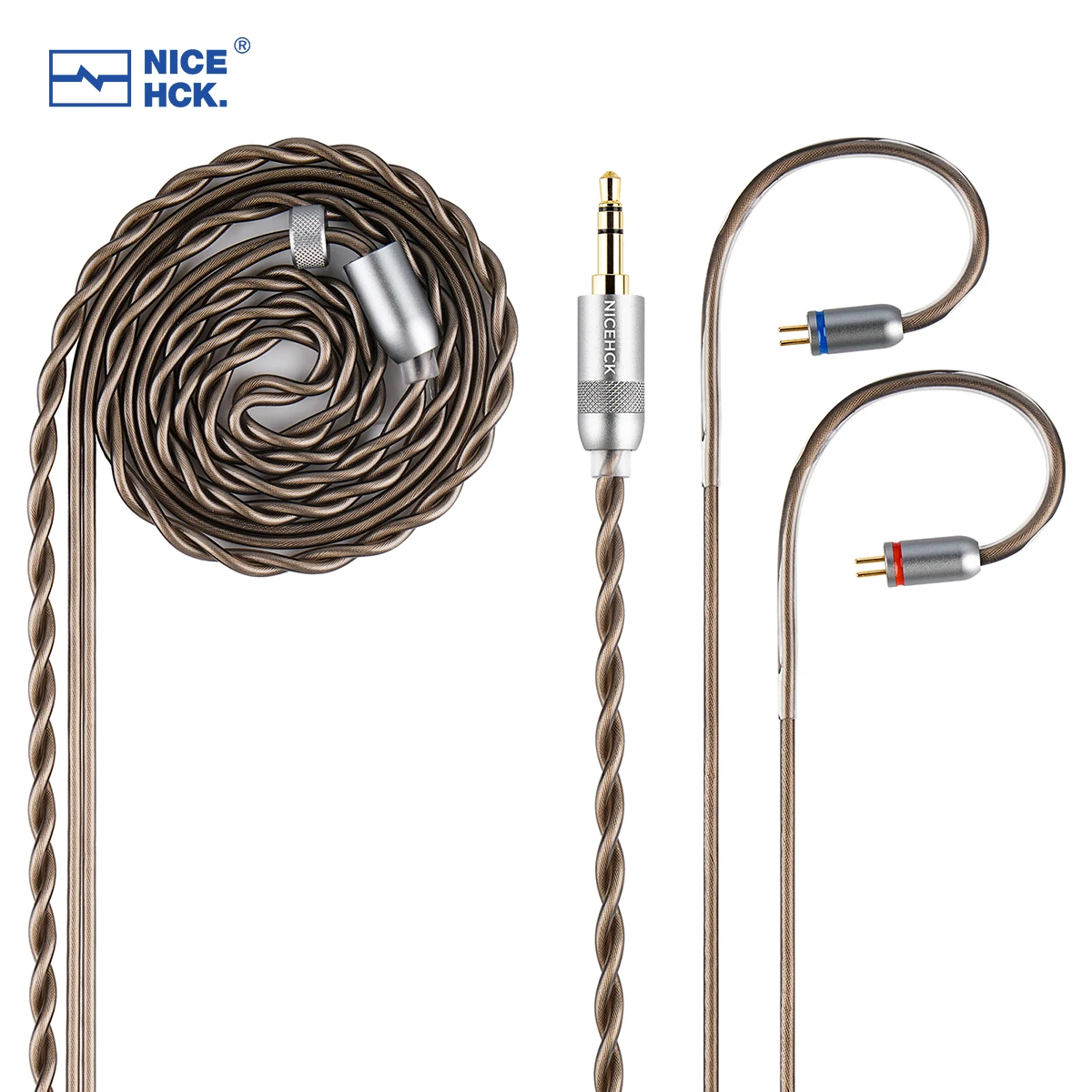 NICEHCK NX8 Original HiFi Cable Premium OCC + Silver Plated Mixed In-ear Earphone Replace Wire Flat 0.78mm 2Pin for Himalaya