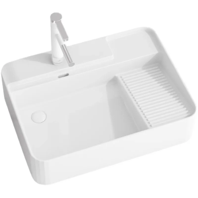 

On-stage basin with washboard rectangular wash household bathroom single laundry pool balcony