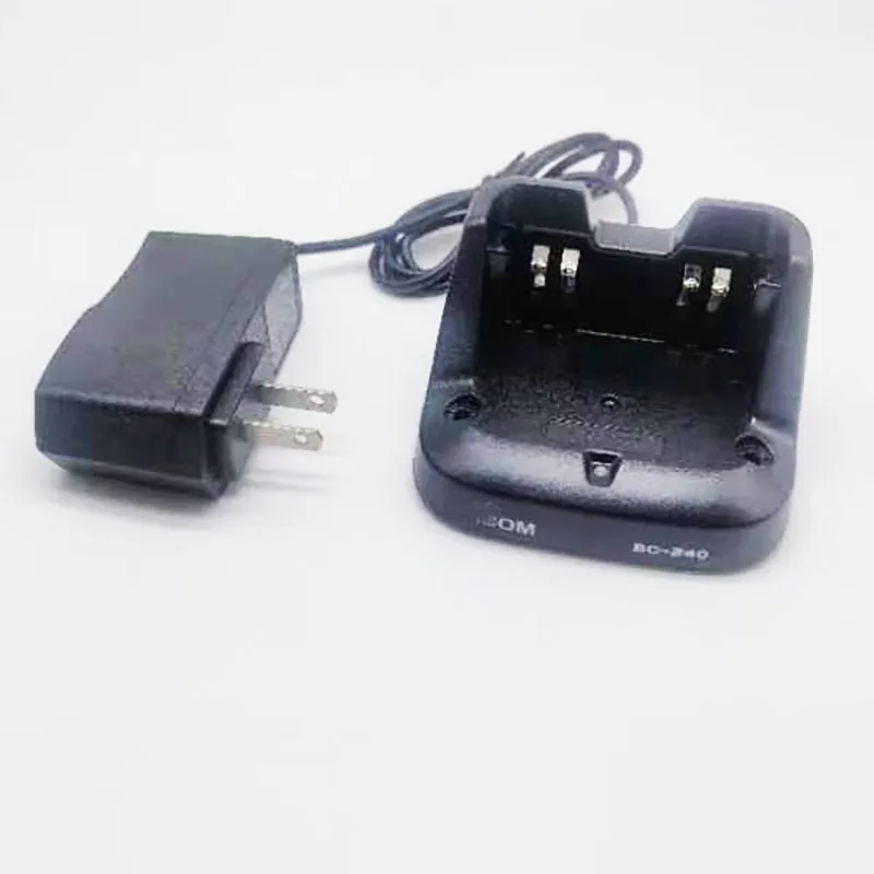 BC-240 Dock Charger Base & AC Power Supply Plug Adapter BC240 for icom iC V86 U86 Walkie Talkie fit for BP-298 BP298 Battery