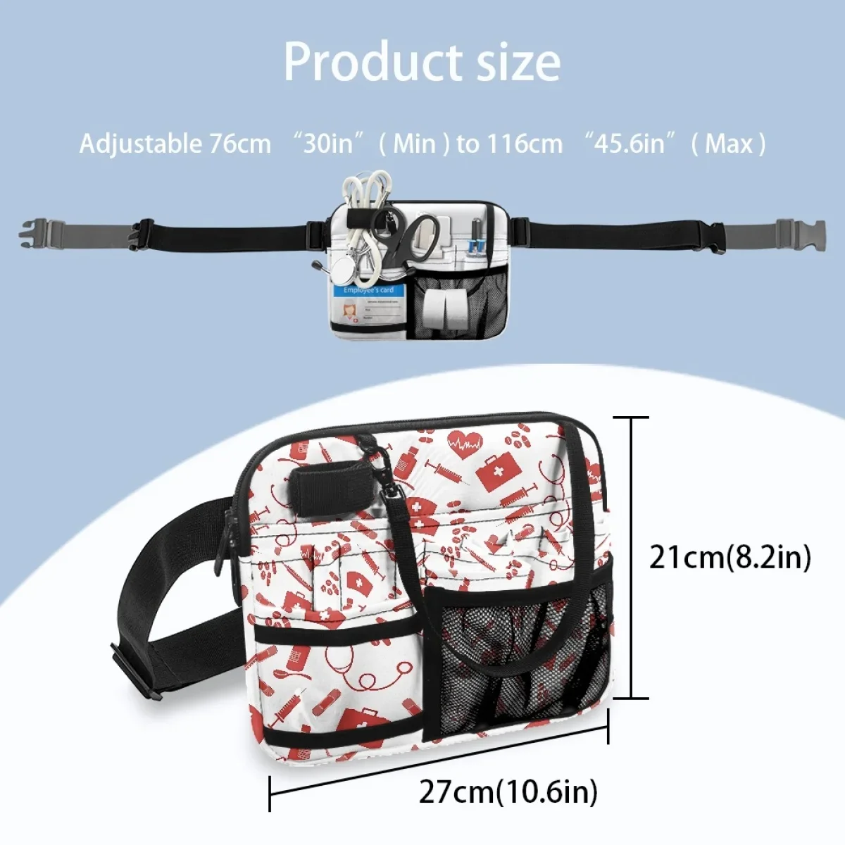 Print on Demand Krankenpflege medizinische Gürtel Veranstalter für Frauen Arzt Assistenten Hüft tasche Multi Pocket Gürtel tasche Hüft taschen