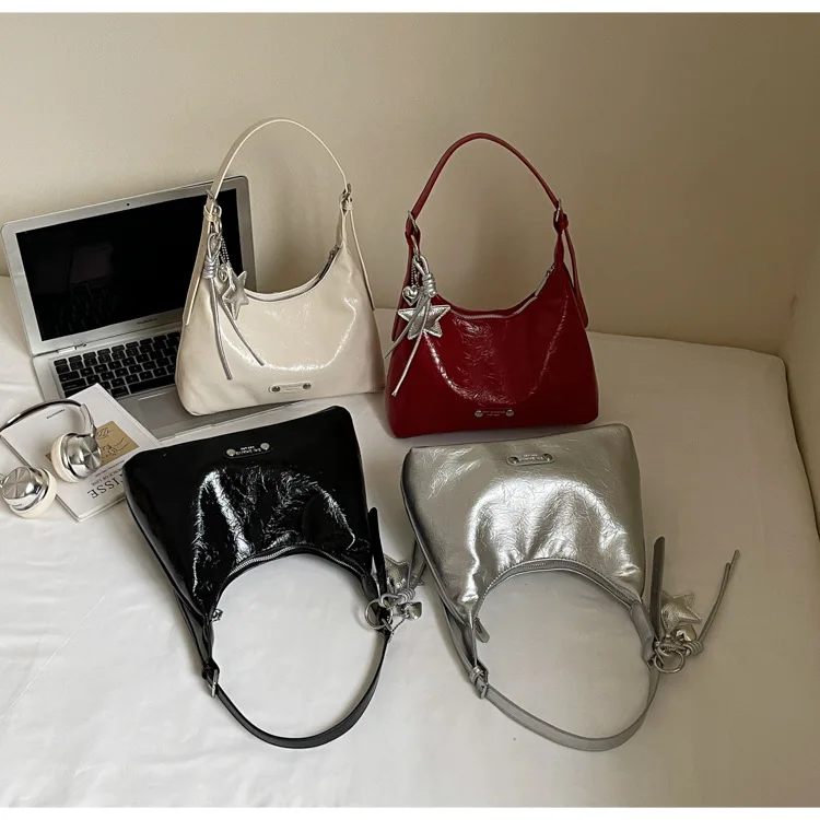 

Cross-border Soft Leather Underarm Bag Women's 2025 New Summer Shoulder Messenger Bag Commuter Tote Bag