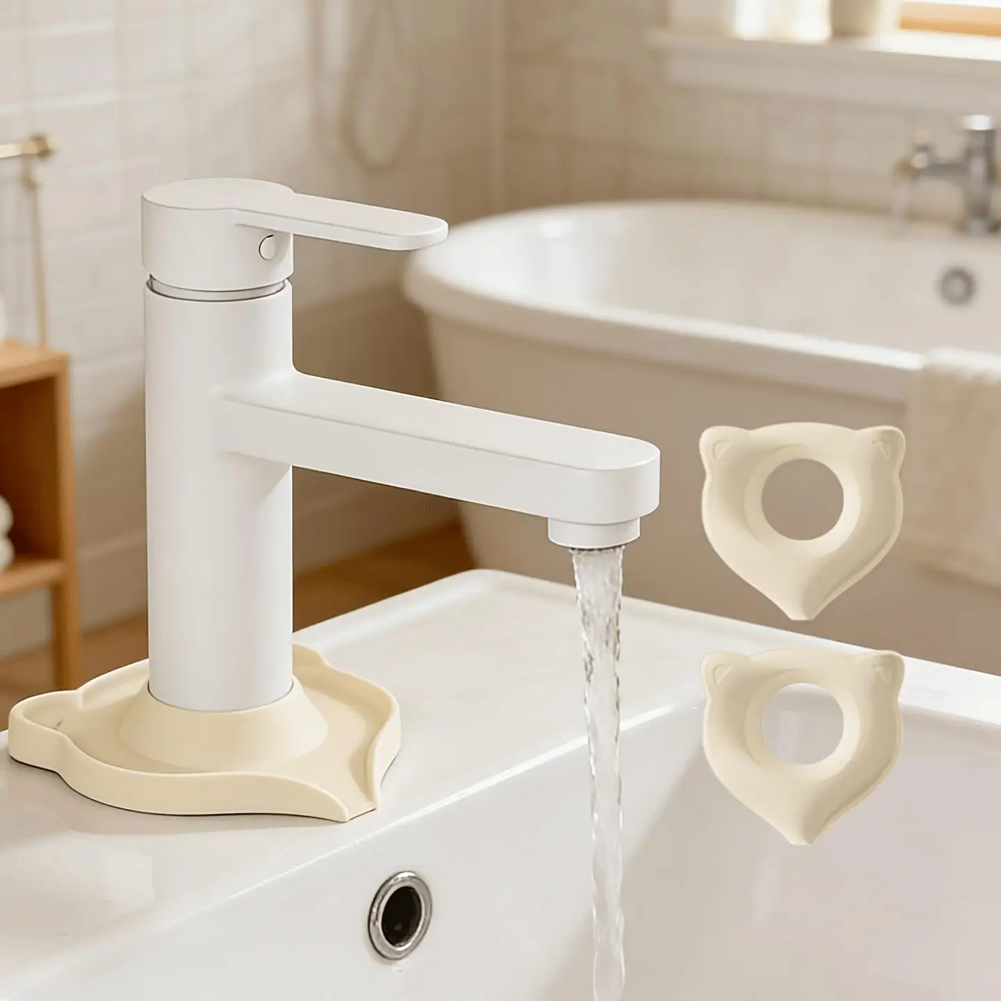 Silicone Faucet Base Splash Proof Gasket, Waterproof Splash Proof Sealing Gasket, Suitable for Kitchen and Bathroom Use
