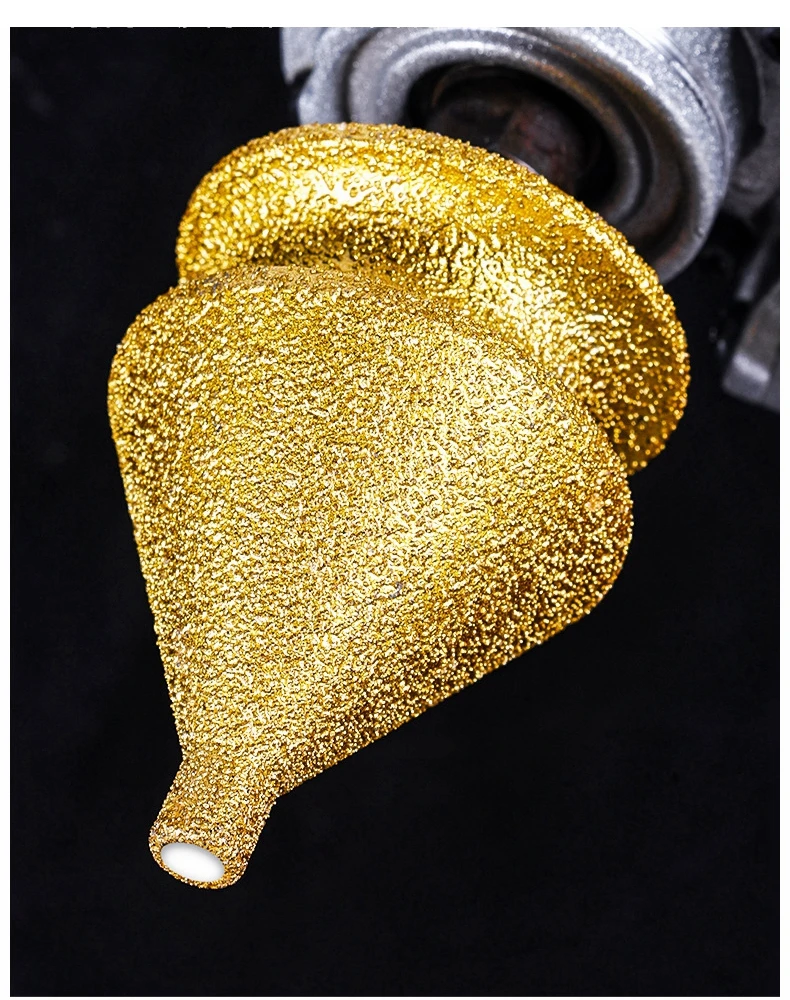Gelöteter Pagodenbohrer M10 Diamant-Fasenfräser Turmbohrer für Fliesen, Steinplatten und Gestein – Integrierter Bohrer für Entgratungen – Diamantwerkzeuge – Detail 7