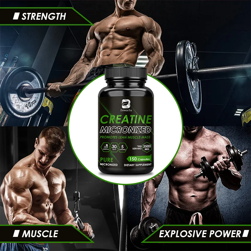 BEWORTHS Whey Creatine Monohydrate Pills Muscle Builder Pre/Post-Workout Proteins for Muscle Mass For Men and Women Gym Tools