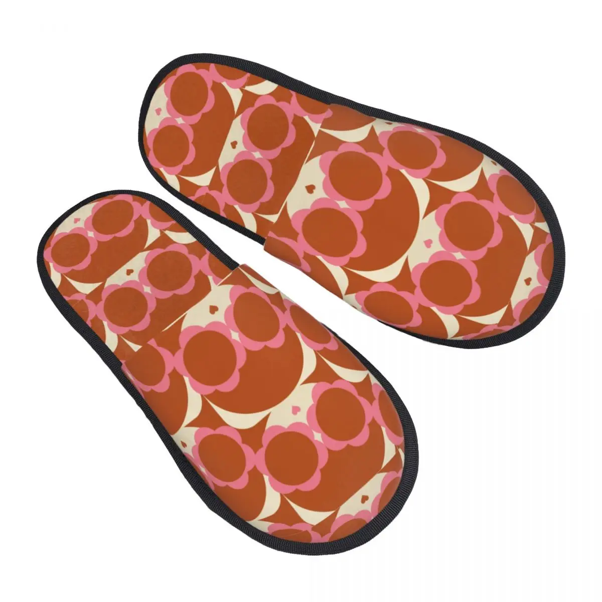 Pink Green Cool Girl Pattern Soft Scuff With Memory Foam Slippers Women Orla Kiely Hotel House Shoes