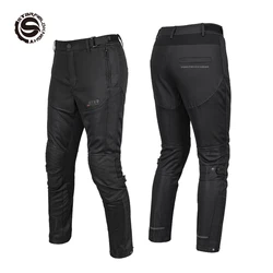 Star Field Knight Black Motorcycle Riding Men's Pants Summer Breathable Mesh Motorbike Cycling Trousers With Protective Gear
