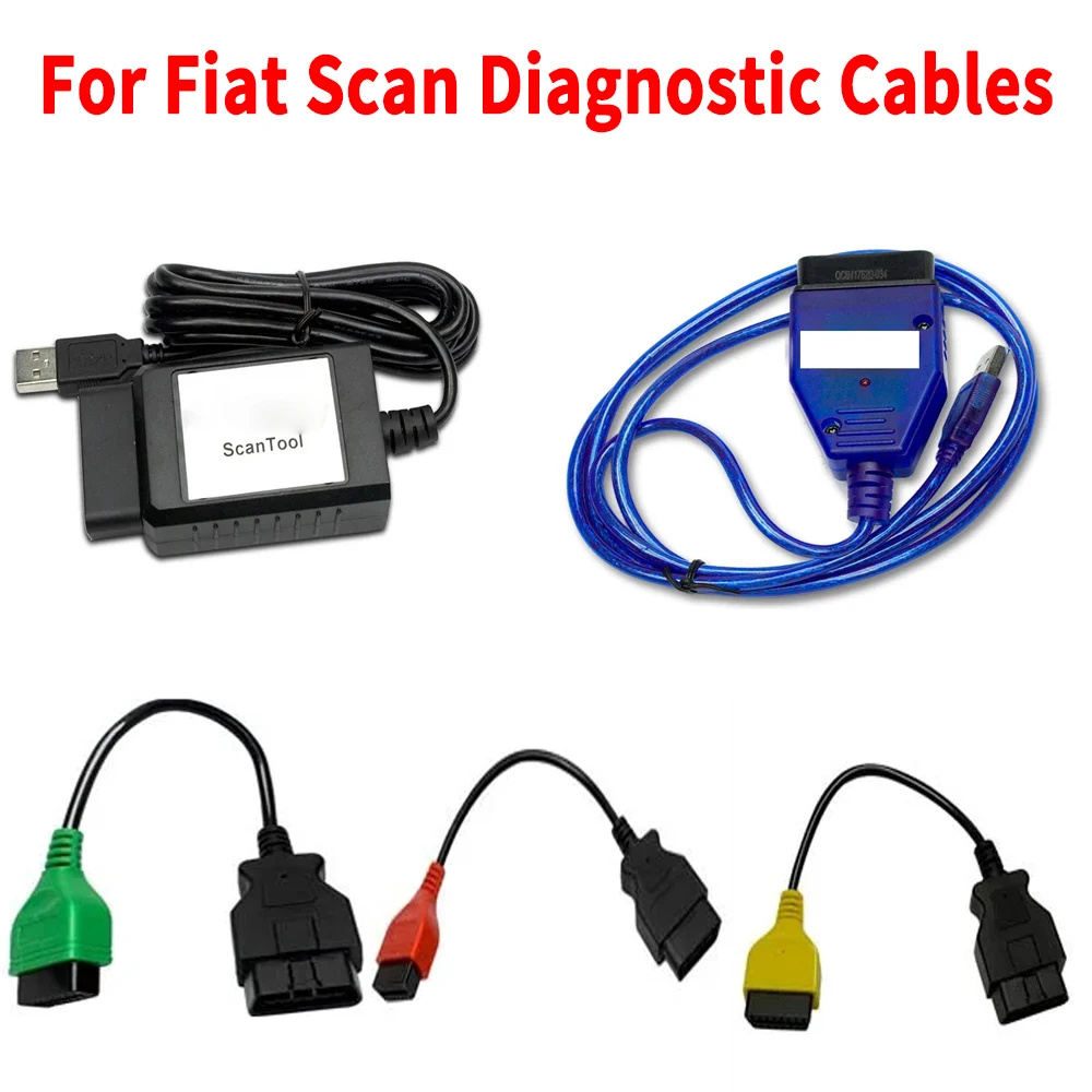 Newest For Fiat  Scan Diagnostic Cables Adapters FiatECUScan MultiECUScan Auto OBD2 Connector for Fiat Alfa Romeo Lancia