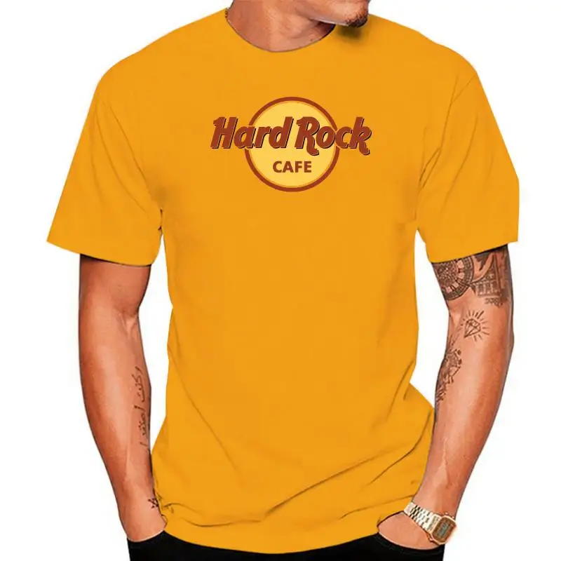 Hord Rock Cofe Printed Round Neck T-Shirts Cozy Tees Tops