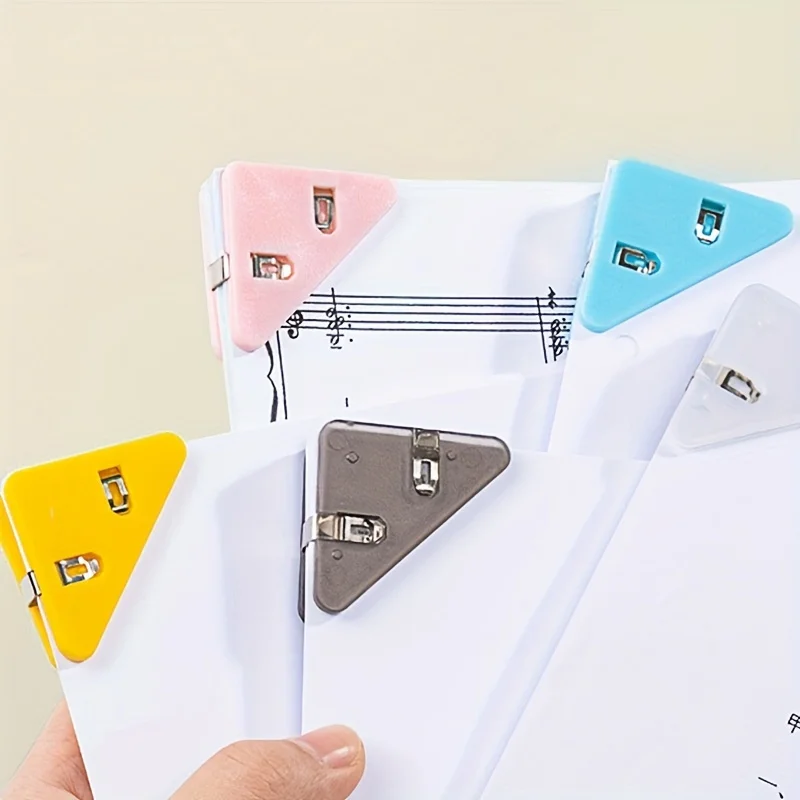 

Triangle Clip Office Stationery Book Holder Color Plastic File Folder Test Paper Book Anti-roll Multi-functional Right Angle