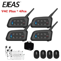 4 Uds EJEAS V4C PLUS intercomunicador intrauditivo para árbitro de fútbol auriculares 1500M Full Duplex Bluetooth 5,1 interfono para conferencias impermeable