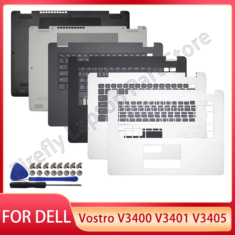 New For Dell Vostro V3400 V3401 V3405 Keyboard Palmrest Bottom Case Laptops Cover 0CX6T3 0GR6XD