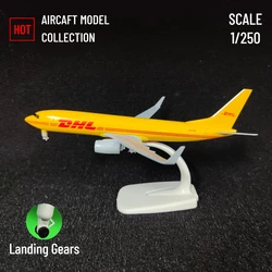 1:250 Metal Aircraft Model Replica DHL Cargo Transporter Airplane Scale Miniature Art Decor Diecast Aviation Collectible Toy