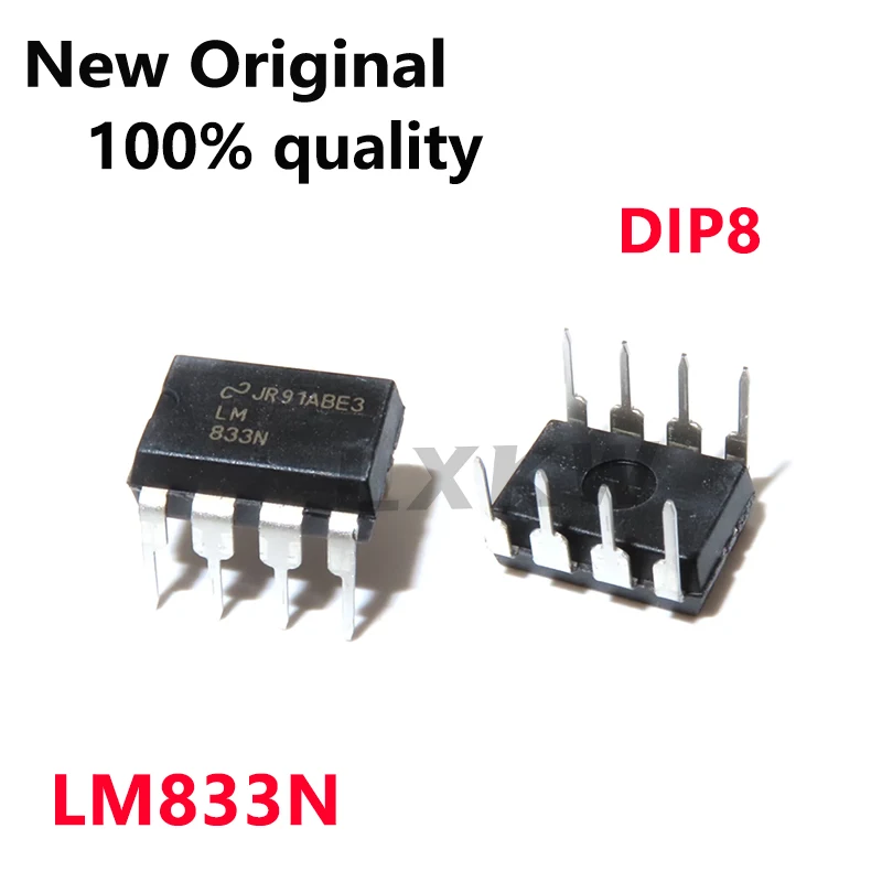 10/PCS New LM833N LM833 DIP8 Dual-channel low-noise operational amplifier chip In Stock