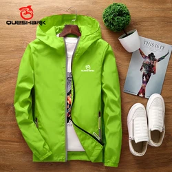 Queshark Men Women Teens Kids Children's Windproof Reflective Zipper Camping Hiking Jacket Outdoor Sports Coat Skin Windbreaker