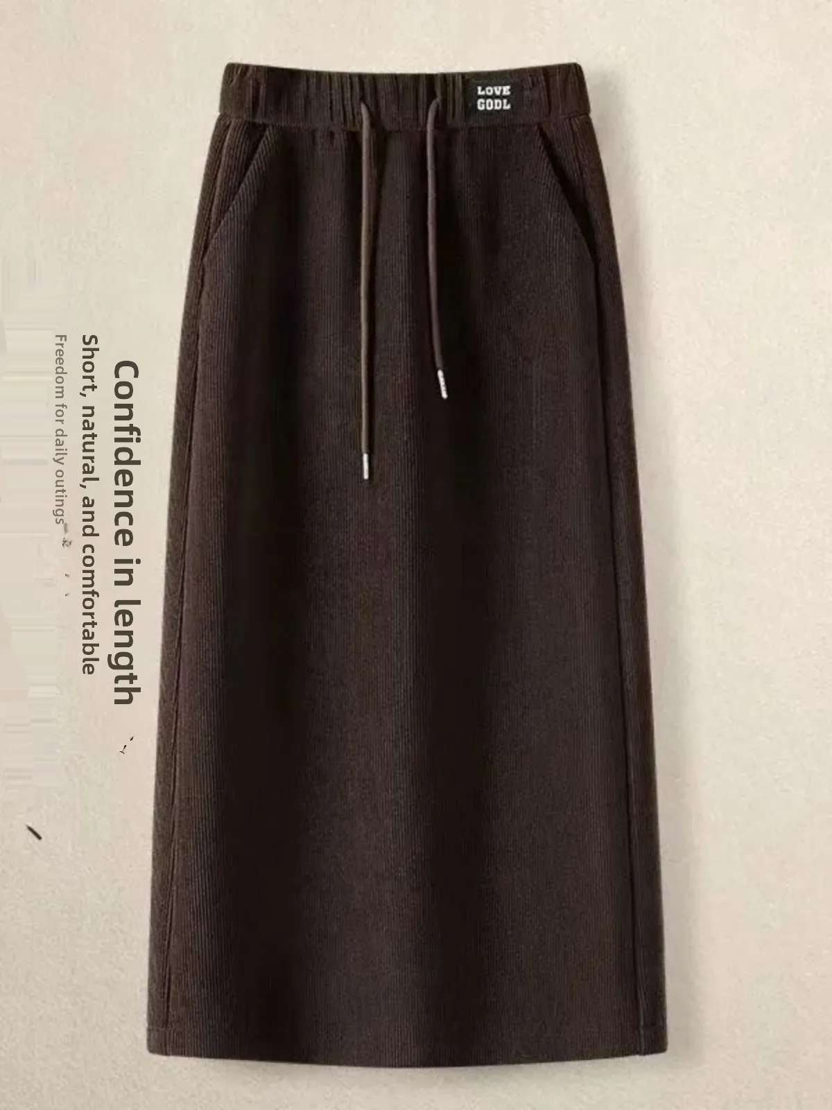 High Waist Casual  Skirt for Women Spring Autumn Season Tag Removed Hip Lifting Function Seven Quarter Pants
