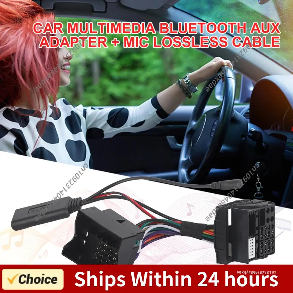 

Aux Adapter Harness Wire with Microphone Radio Wiring Harness Handsfree Car Stereo Radio Plug Harness for VW Passat Jetta Touran