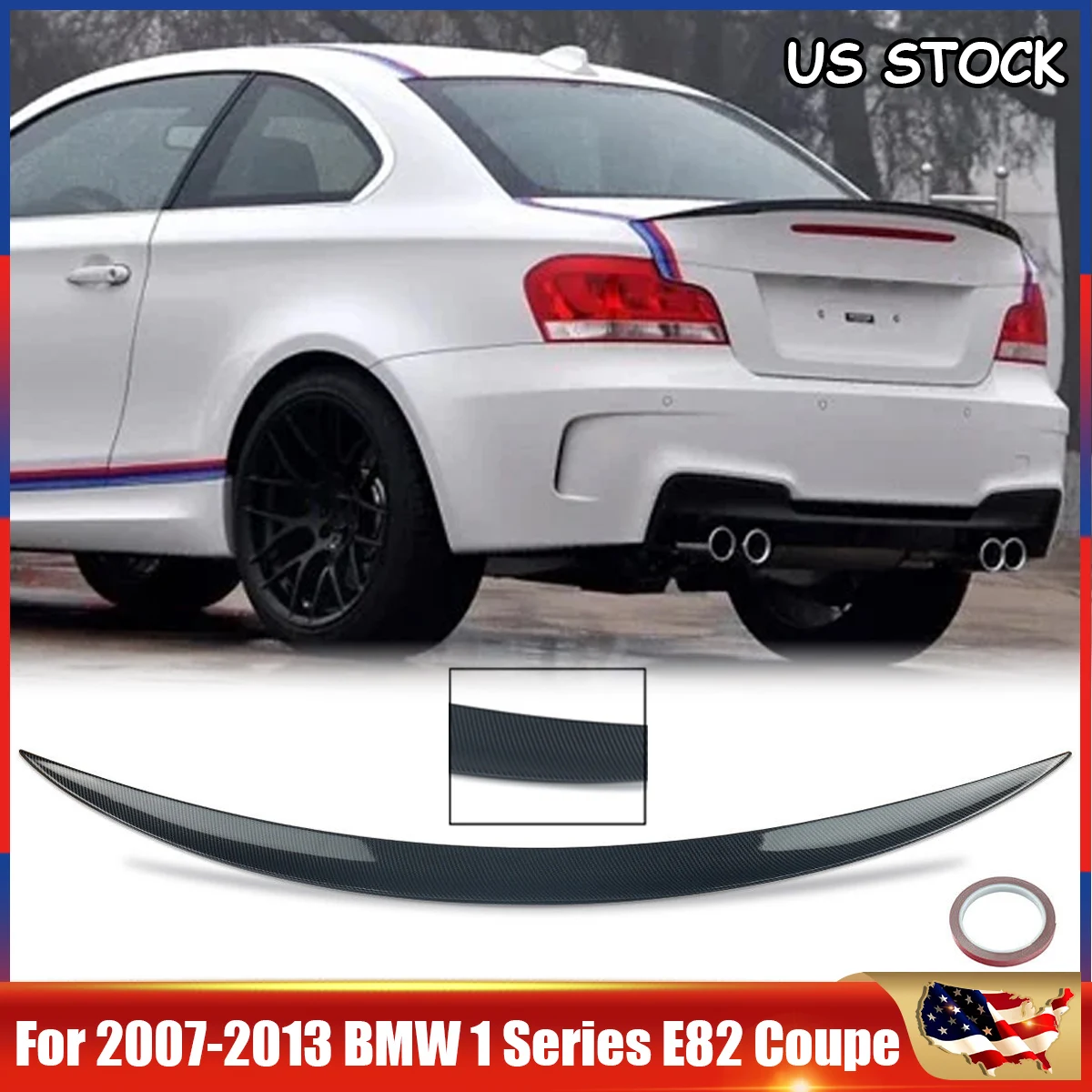 

MP Style Rear Tail Wings Fits For BMW E82 128i 135i Coupe 2007-2013 Carbon Fiber Look Rear Trunk Lid Spoiler Wings Magickit