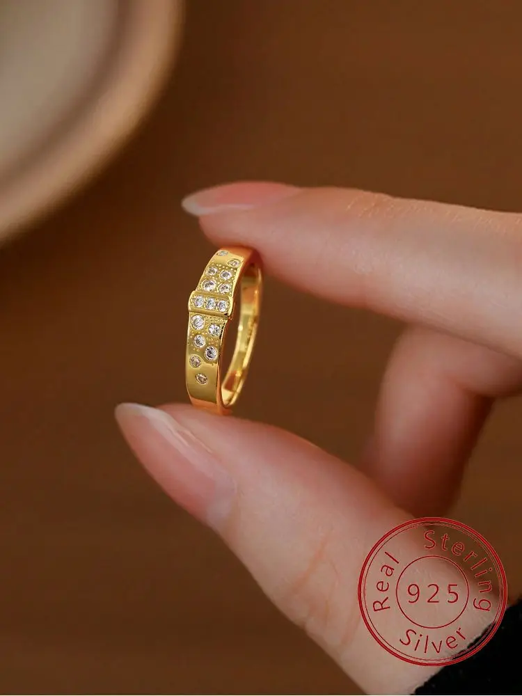 

925 Sterling Silver Smooth Design Ring Zircon Ring For Women Engagement Wedding Romantic Luxury High Quality Fine Jewelry