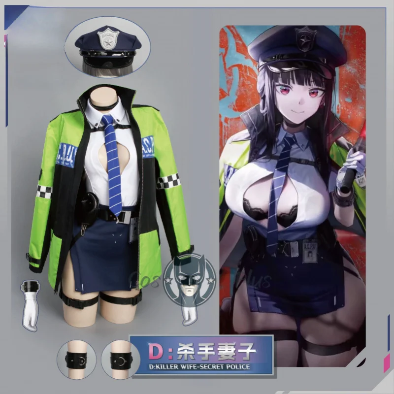 

Game Goddess D: Killer Wife Secret detective Cosplay Costume Women Uniform Hallowen Carnival Christmas Party Play Role Clothes