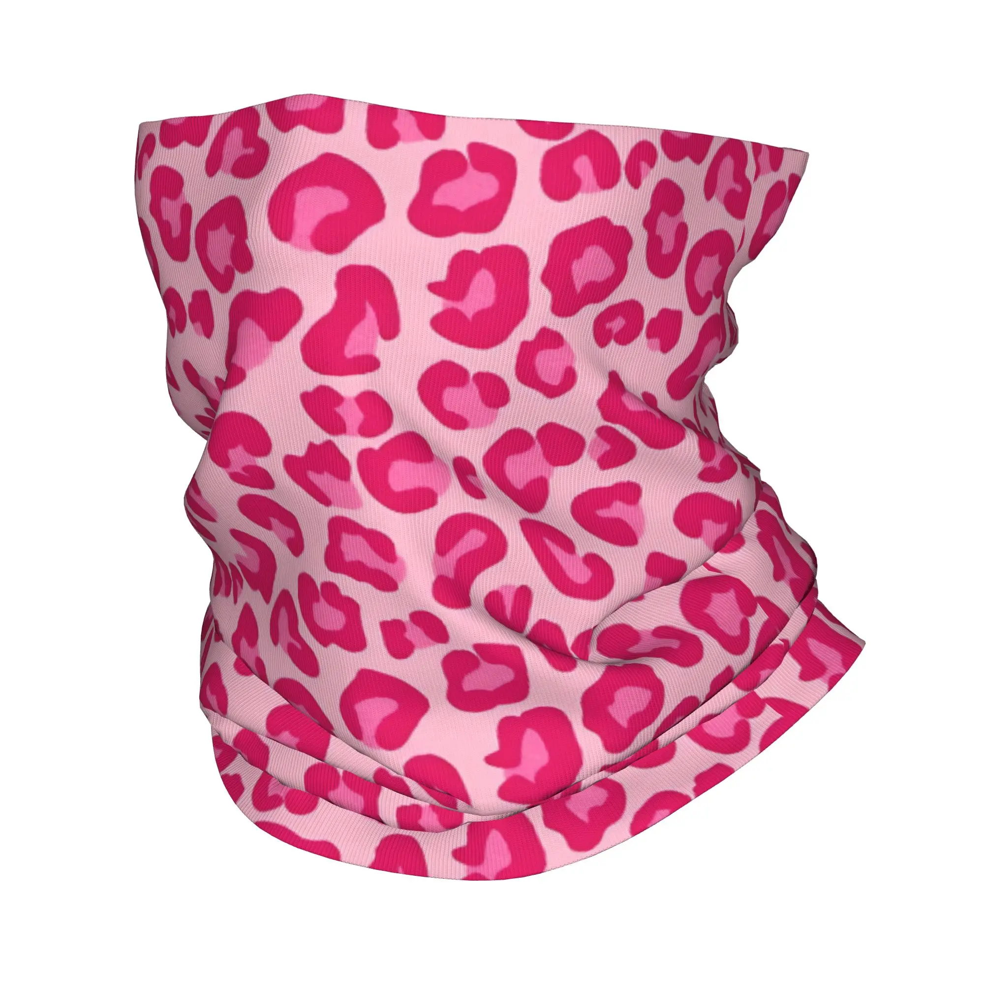 Wild Leopard Print Balaclava pink Outdoor Sports Face Masks Men Funny Anti-UV Cycling Mask Neck Cover Neck Gaiter