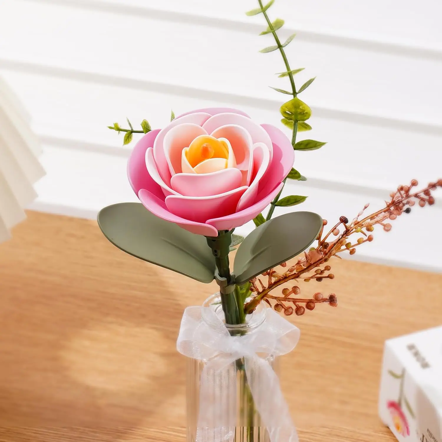 Robotime-rompecabezas 3D de flores, Kits de modelos de madera, accesorios de decoración del hogar, regalos para el salón, flores del Día de San Valentín para mujer