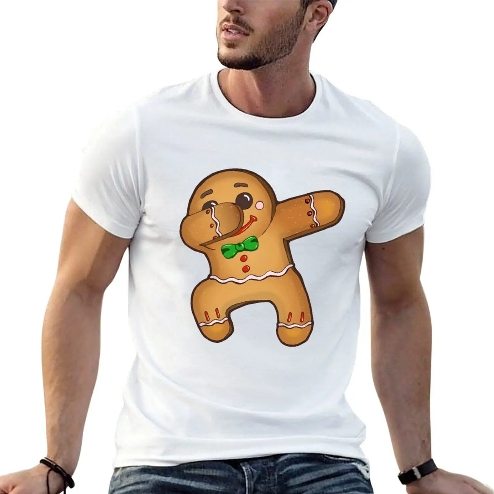 

Dabbing Gingerbread Man T-Shirt cotton t shirt pack anime tshirt T-Shirt